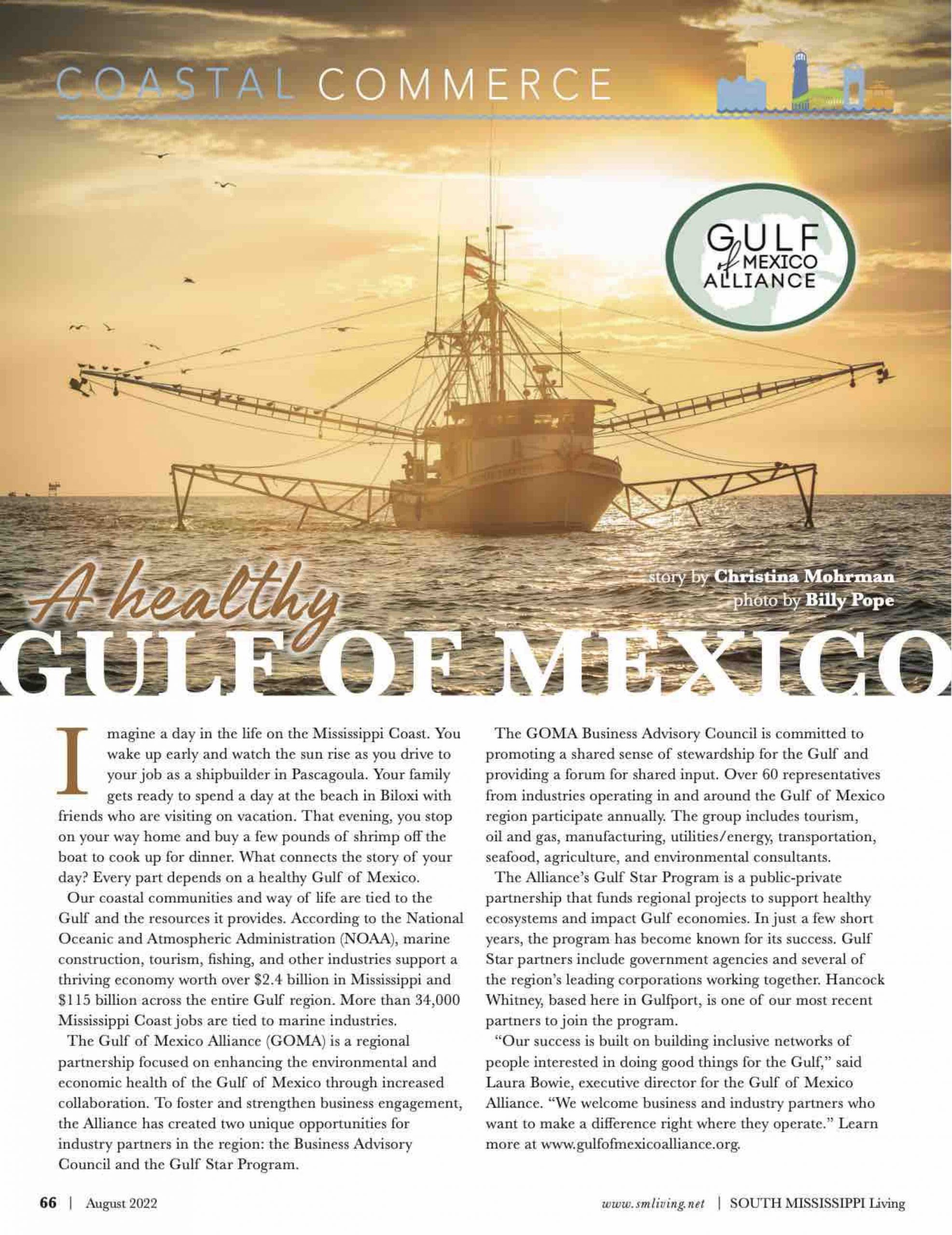 GOMA in South MS Living: A Healthy Gulf of Mexico - Gulf of Mexico Alliance