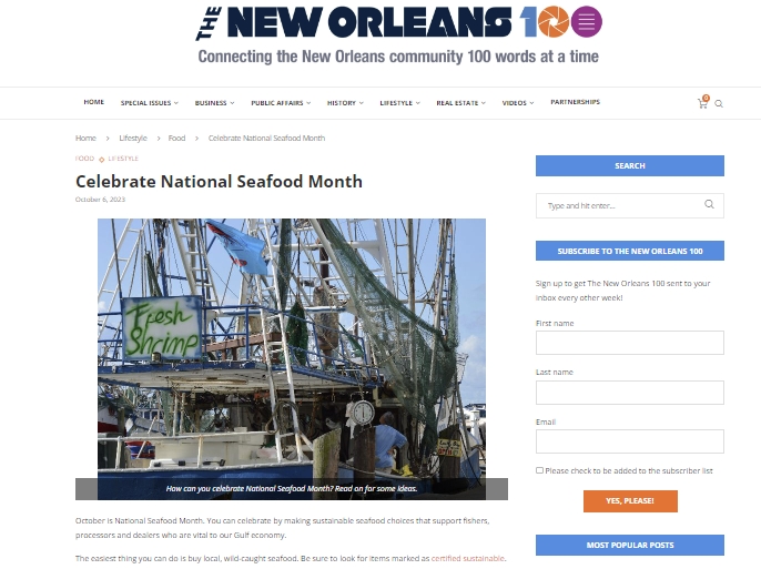 Celebrate by making sustainable seafood choices