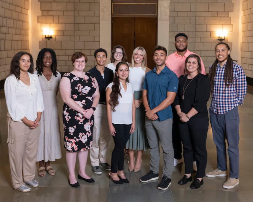 Group of college age people in a room